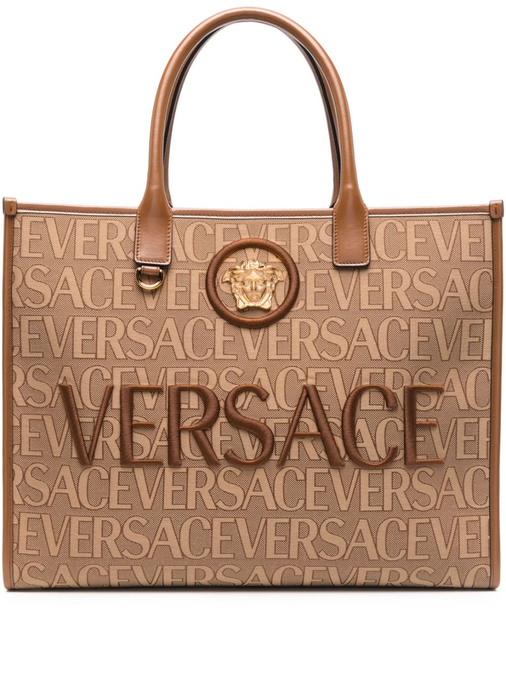 Versace large Versace Allover-jacquard tote bag
