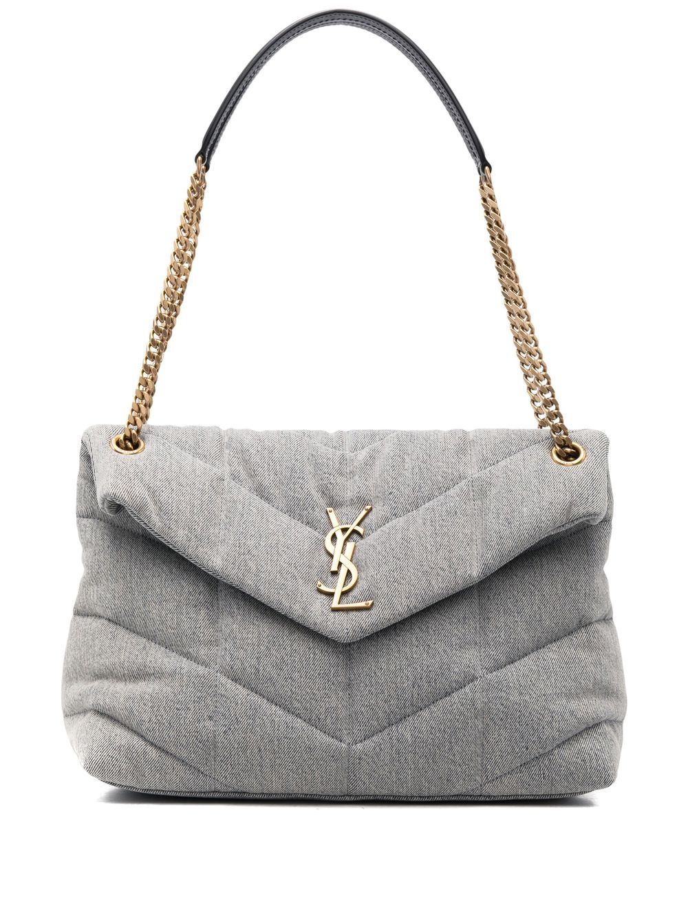 Saint Laurent Puffer denim shoulder bag