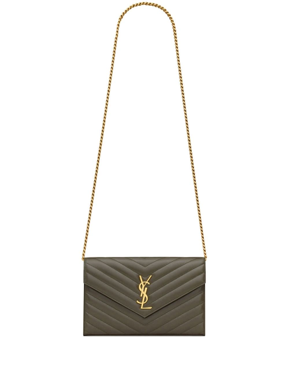 Saint Laurent Cassandre leather chain wallet