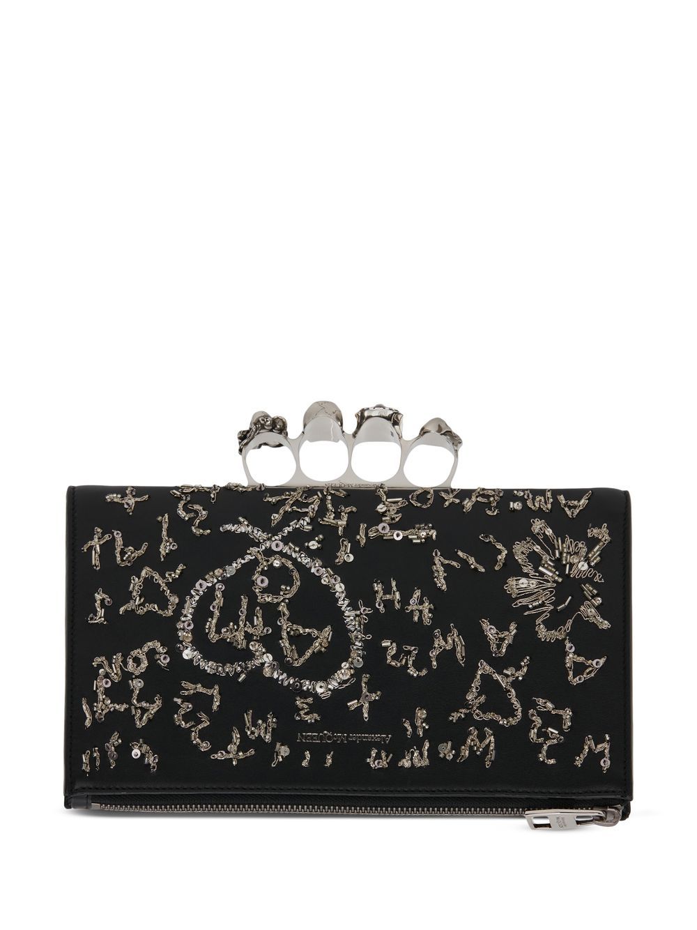 Alexander McQueen small Skull Four-Ring pouch