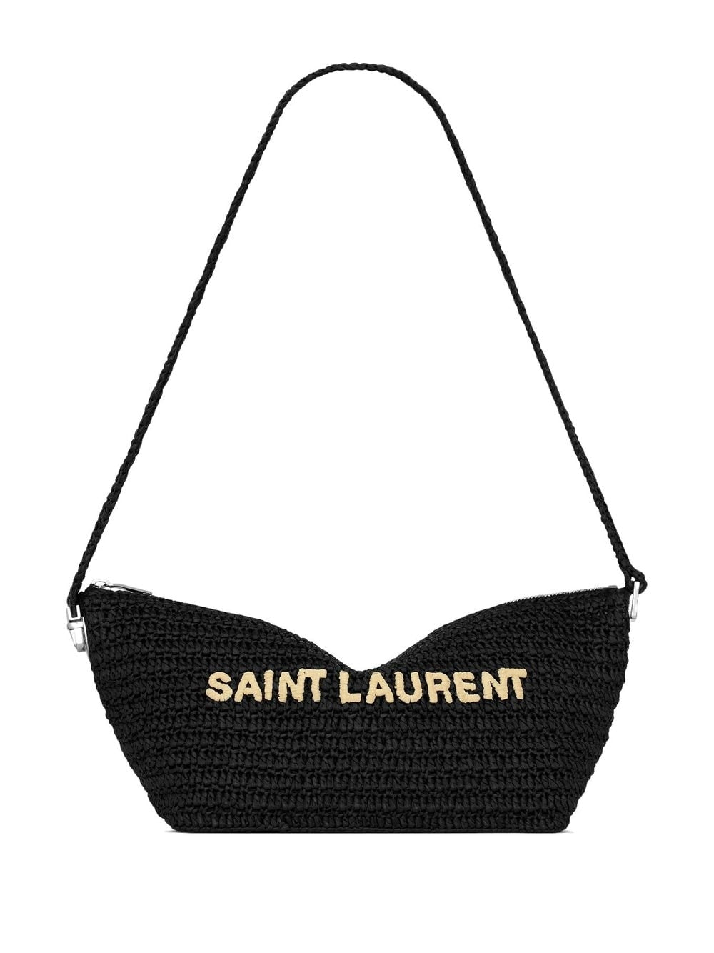Saint Laurent Le Rafia logo-embroidered shoulder bag