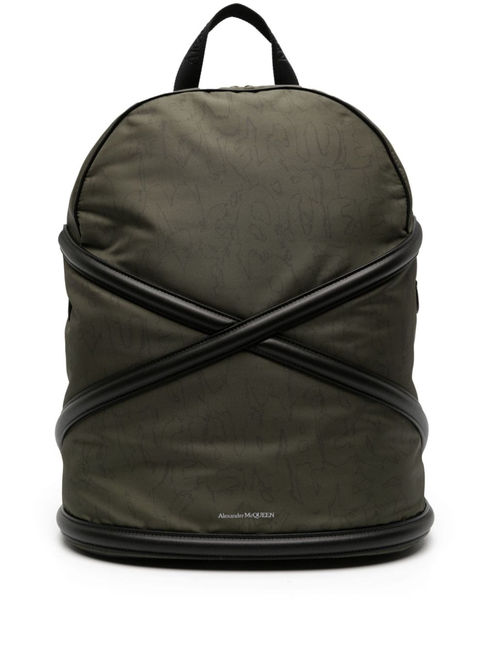 Alexander McQueen crossover-straps logo-print backpack