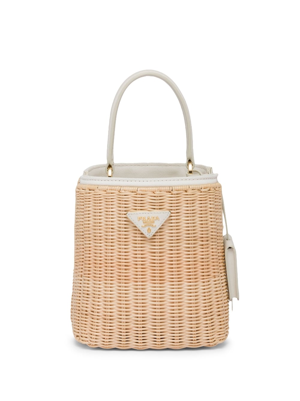 Pra*a panier wicker and canvas bag