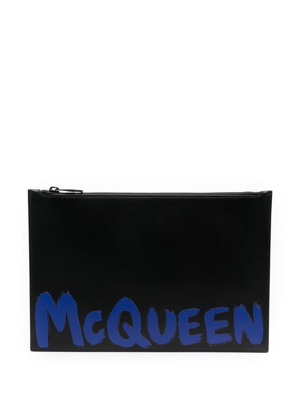 Alexander McQueen Graffiti-print leather clutch bag