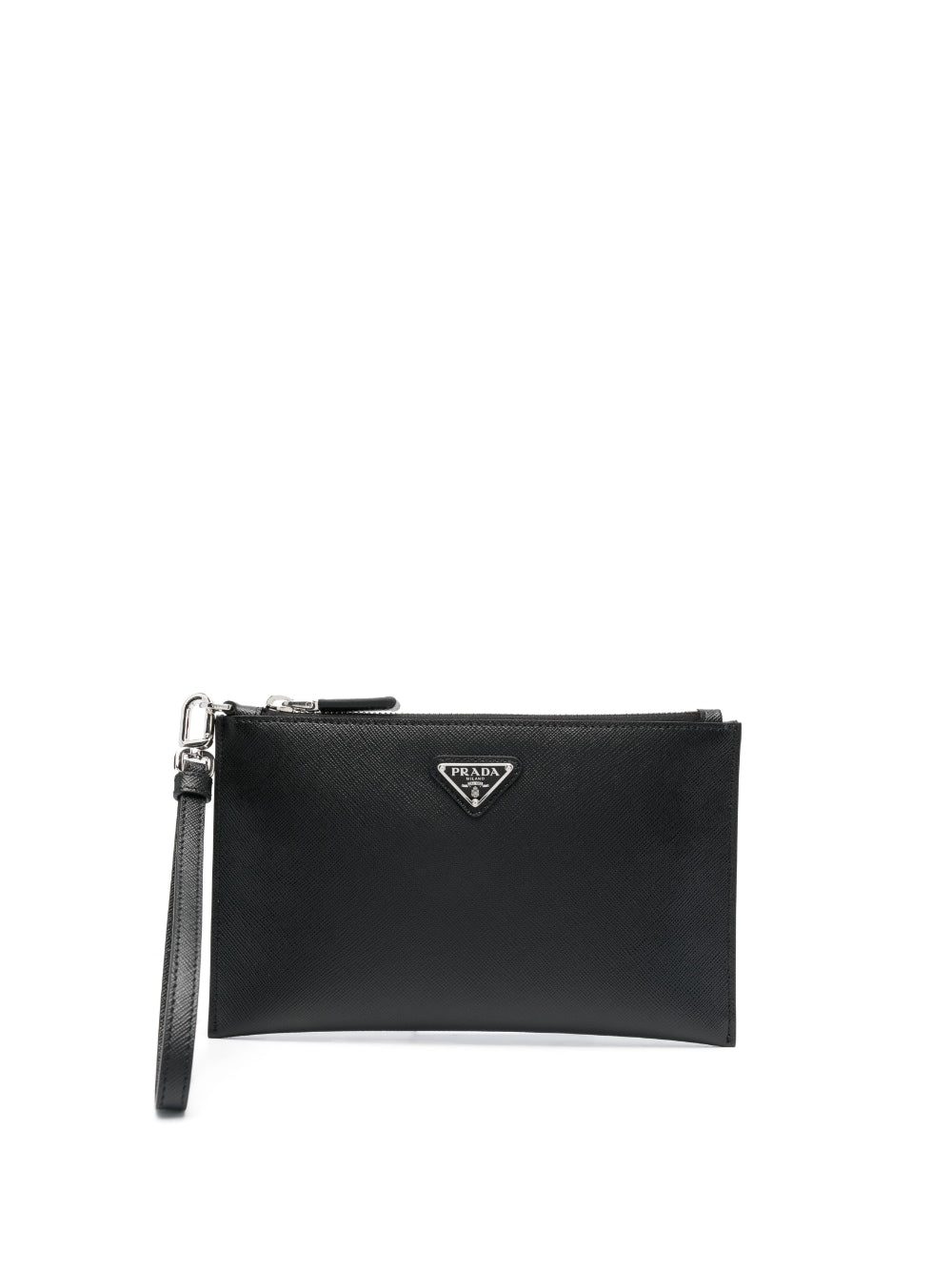 Pra*a logo-plaque clutch bag