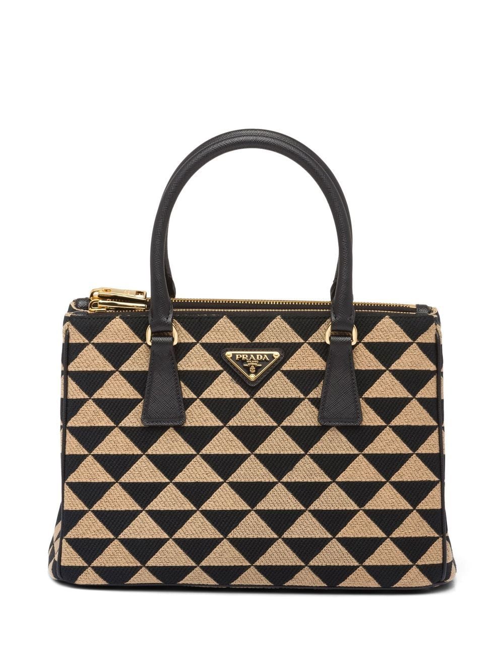 Pra*a small symbole embroidered tote bag
