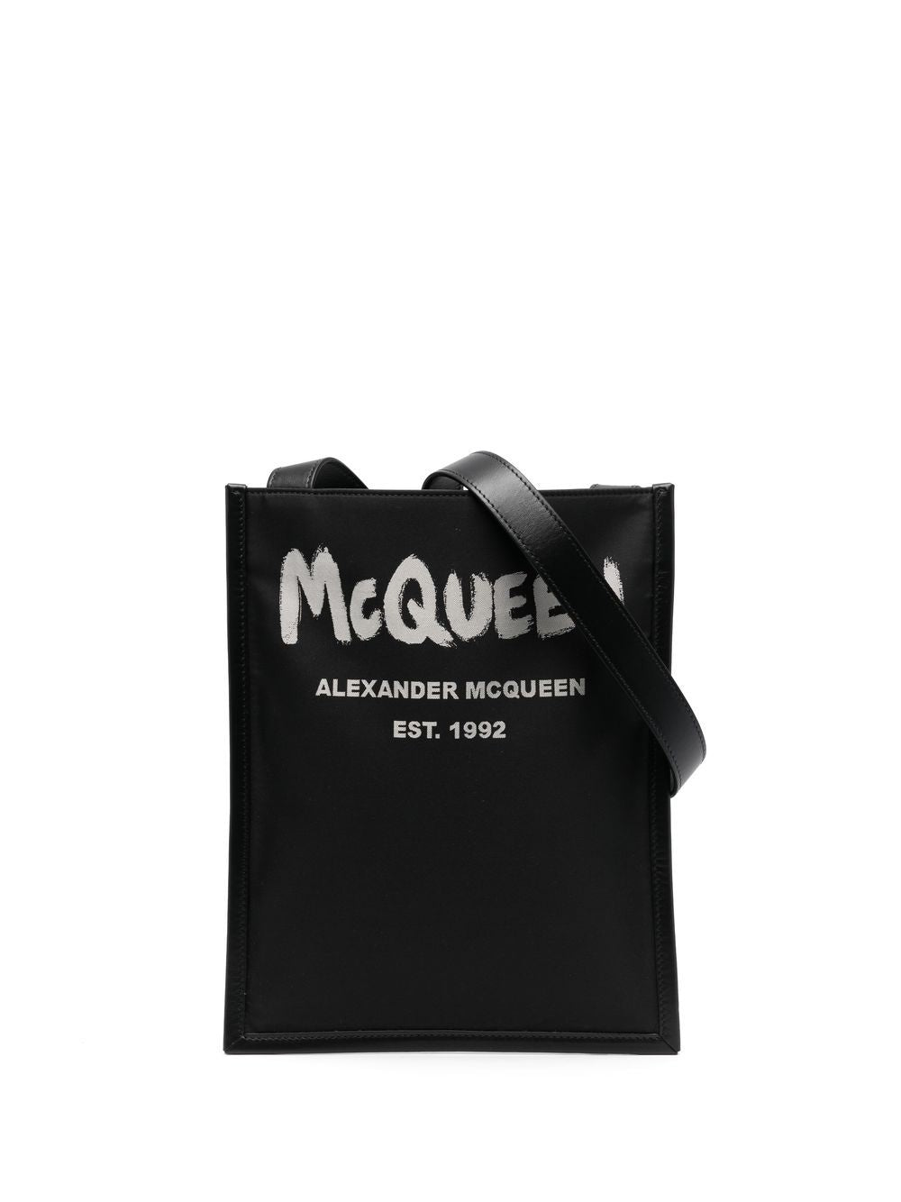 Alexander McQueen graffiti logo-print messenger bag