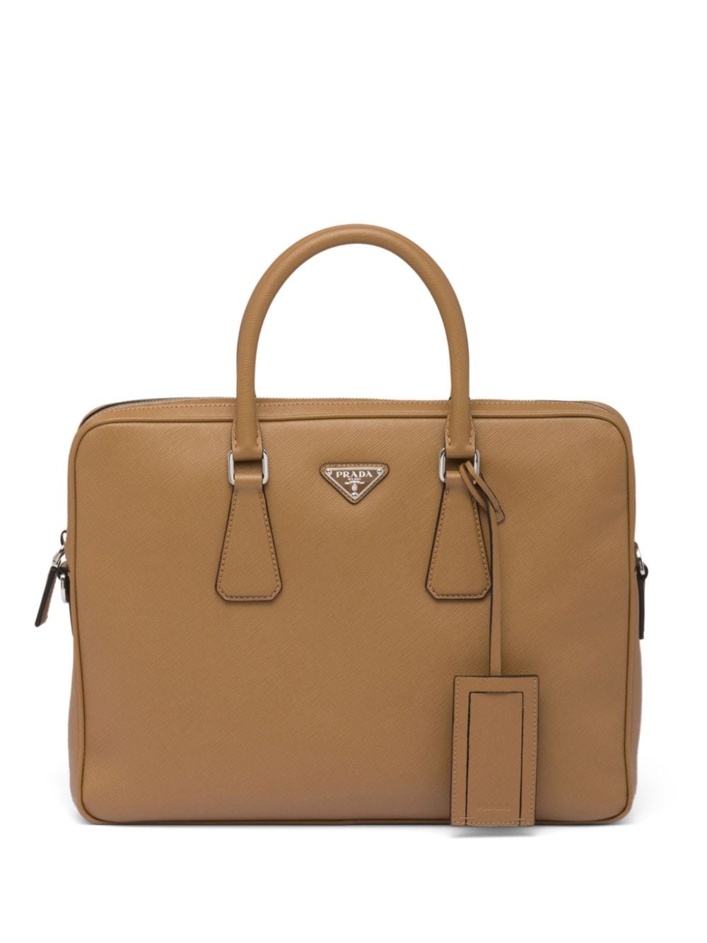 Pra*a saffiano leather briefcase