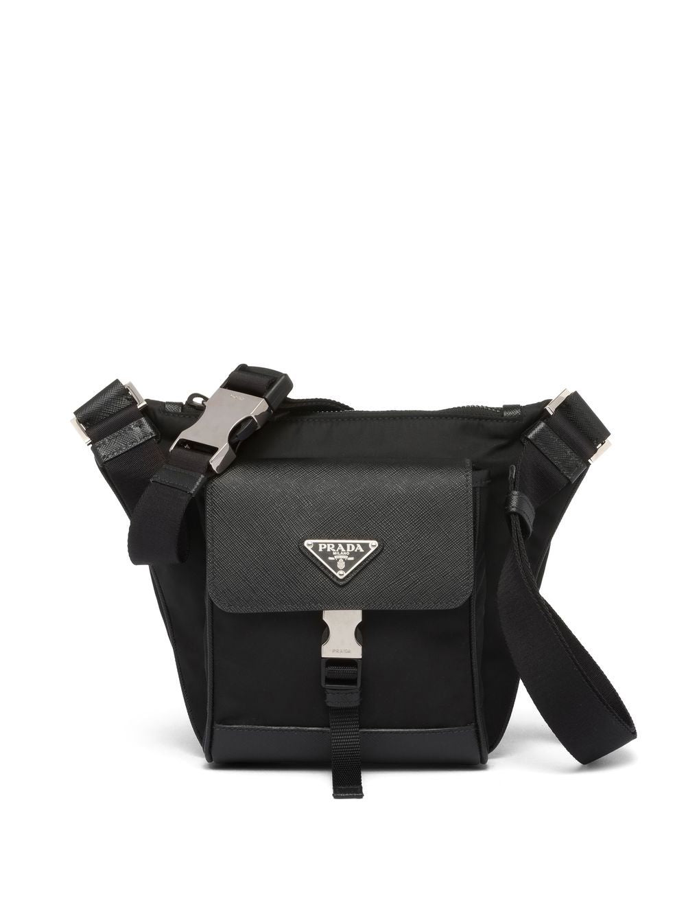 Pra*a recycled nylon saffiano leather shoulder bag