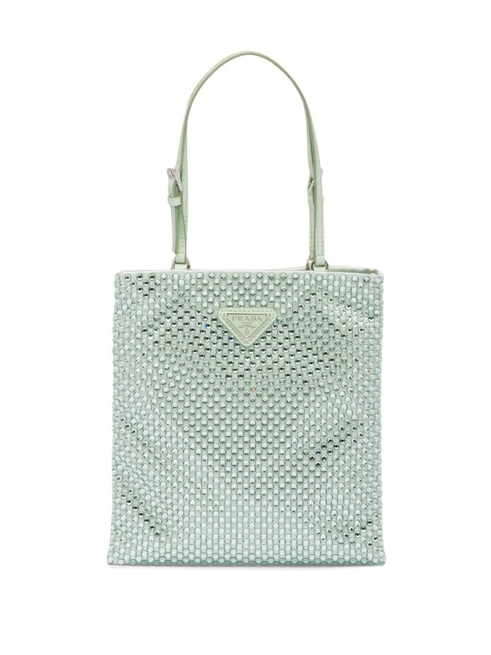 Pra*a crystal-embellished satin handbag