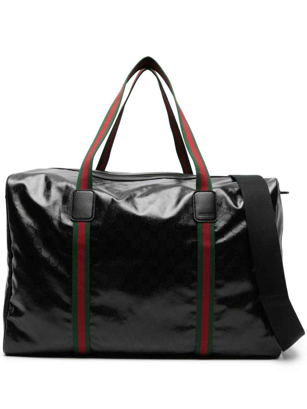 G*u*i large web-detail leather holdall