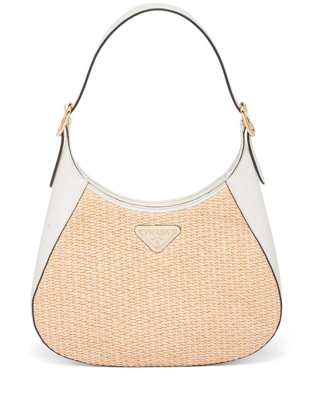 Pra*a triangle-logo woven shoulder bag