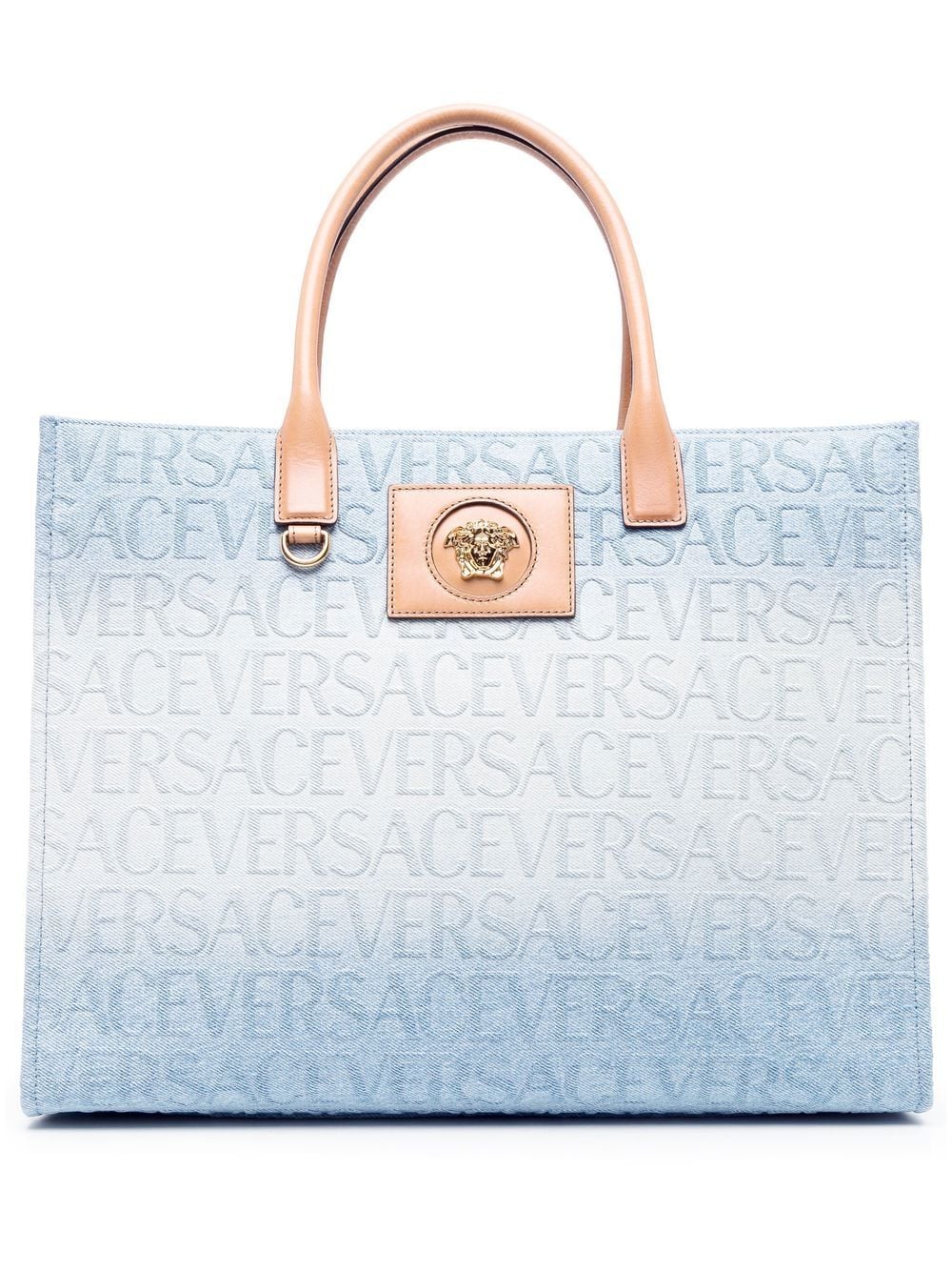 Versace logo-embossed tote bag