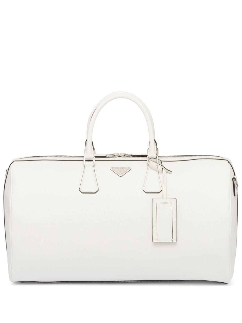 Pra*a triangle-logo leather bag