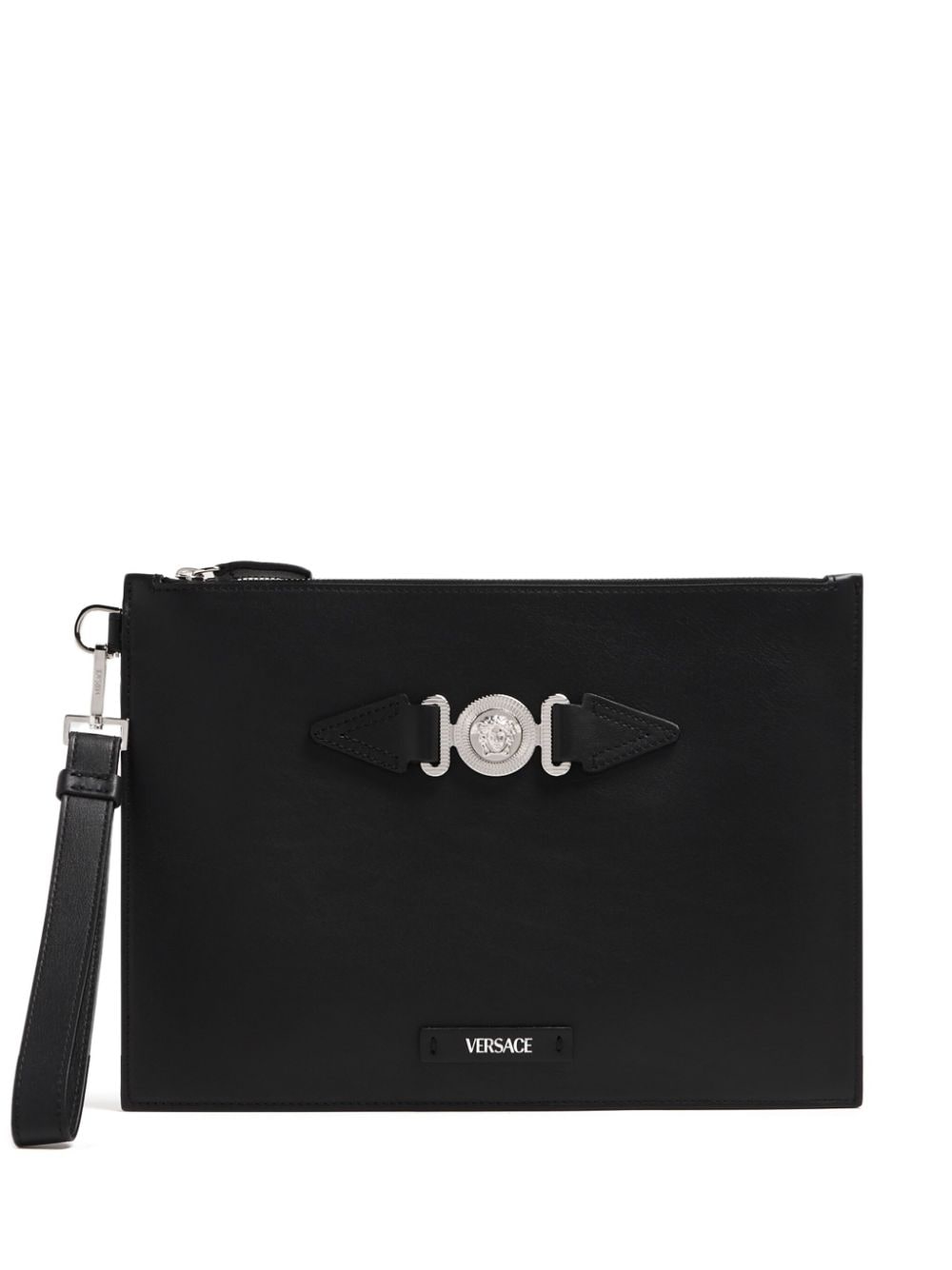 Versace Medusa-plaque leather clutch bag