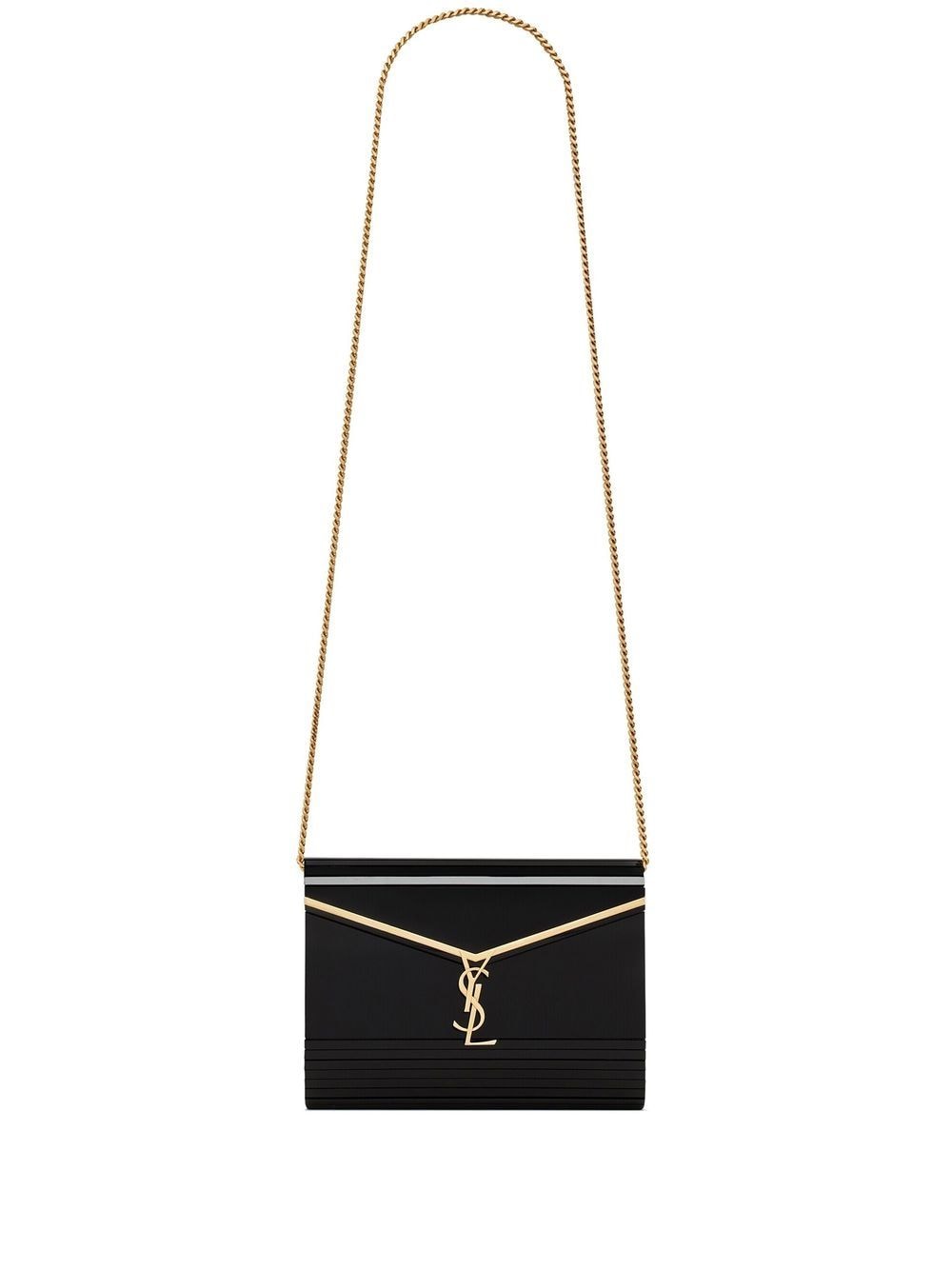 Saint Laurent logo-plaque chain-link crossbody bag