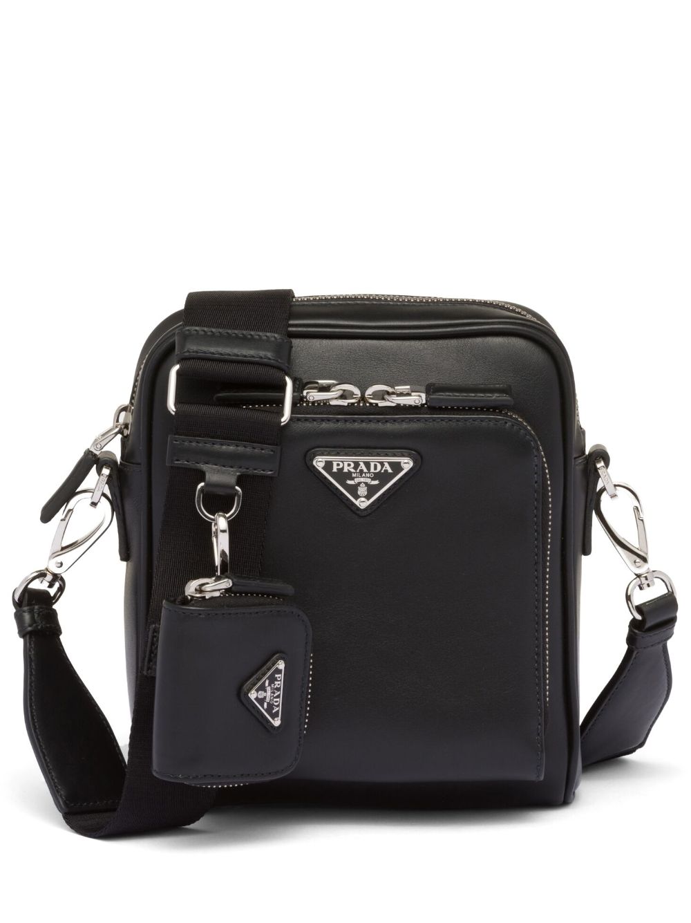 Pra*a triangle-logo leather shoulder bag