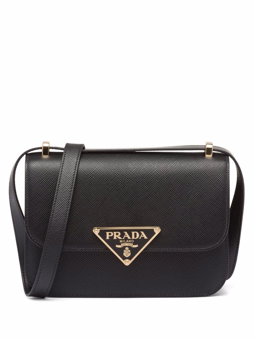 Pra*a triangle logo-plaque crossbody bag