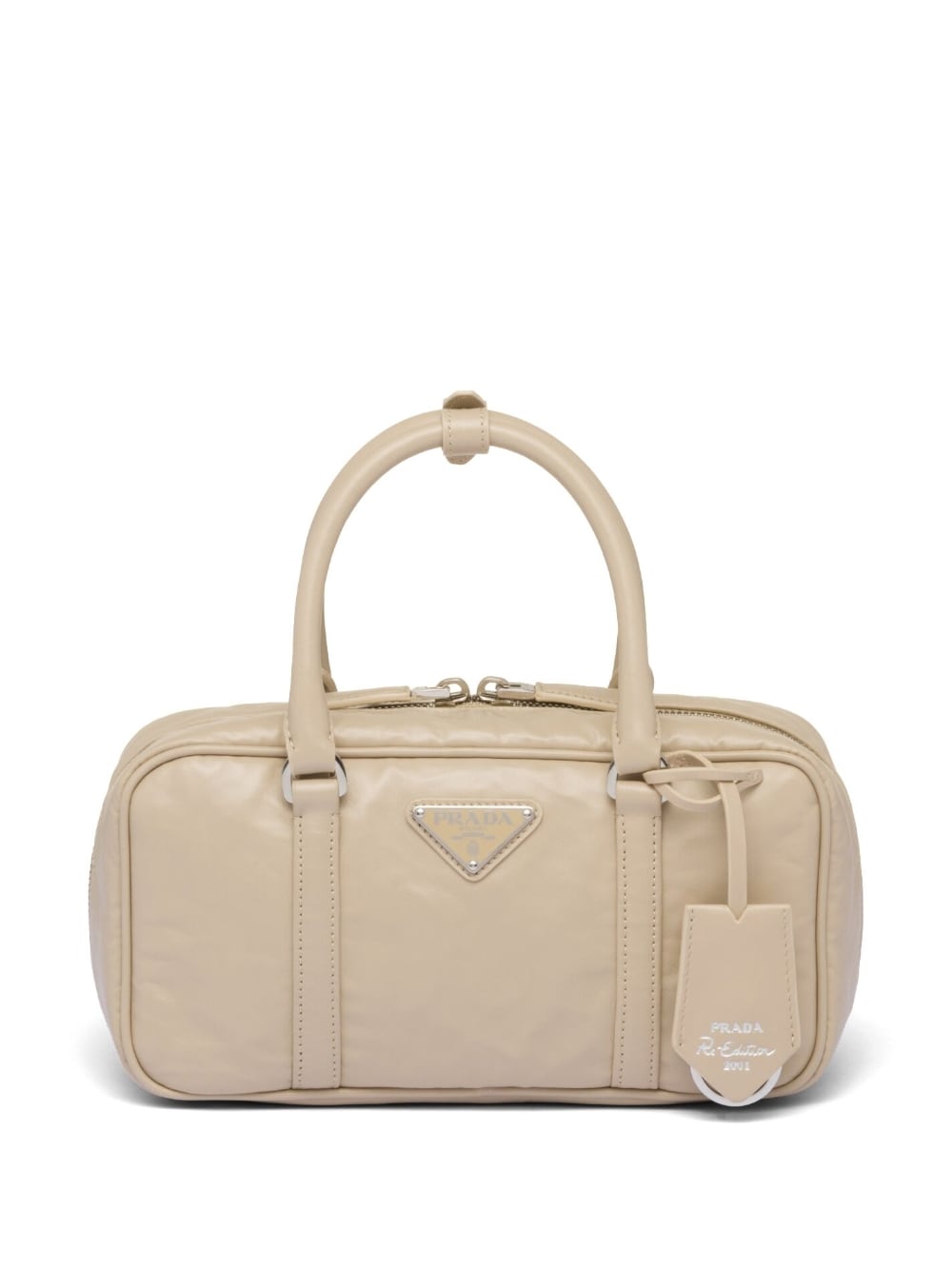 Pra*a small antique nappa leather top handle bag