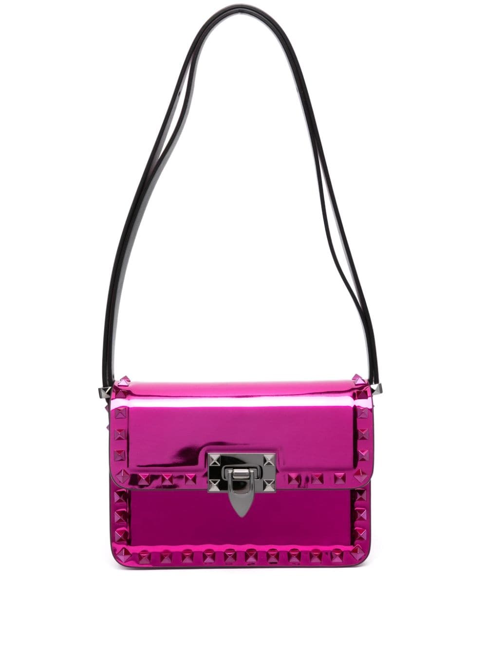 Valentino Garavani Rockstud-embellished patent leather shoulder bag