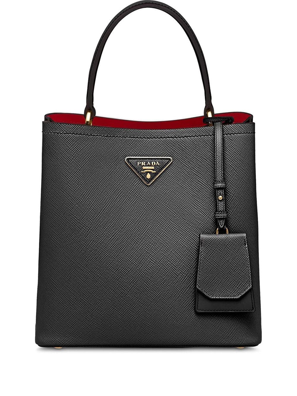 Pra*a double saffiano leather tote