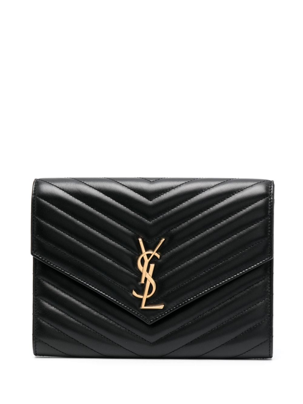 Saint Laurent Cassandre matelassé leather clutch bag