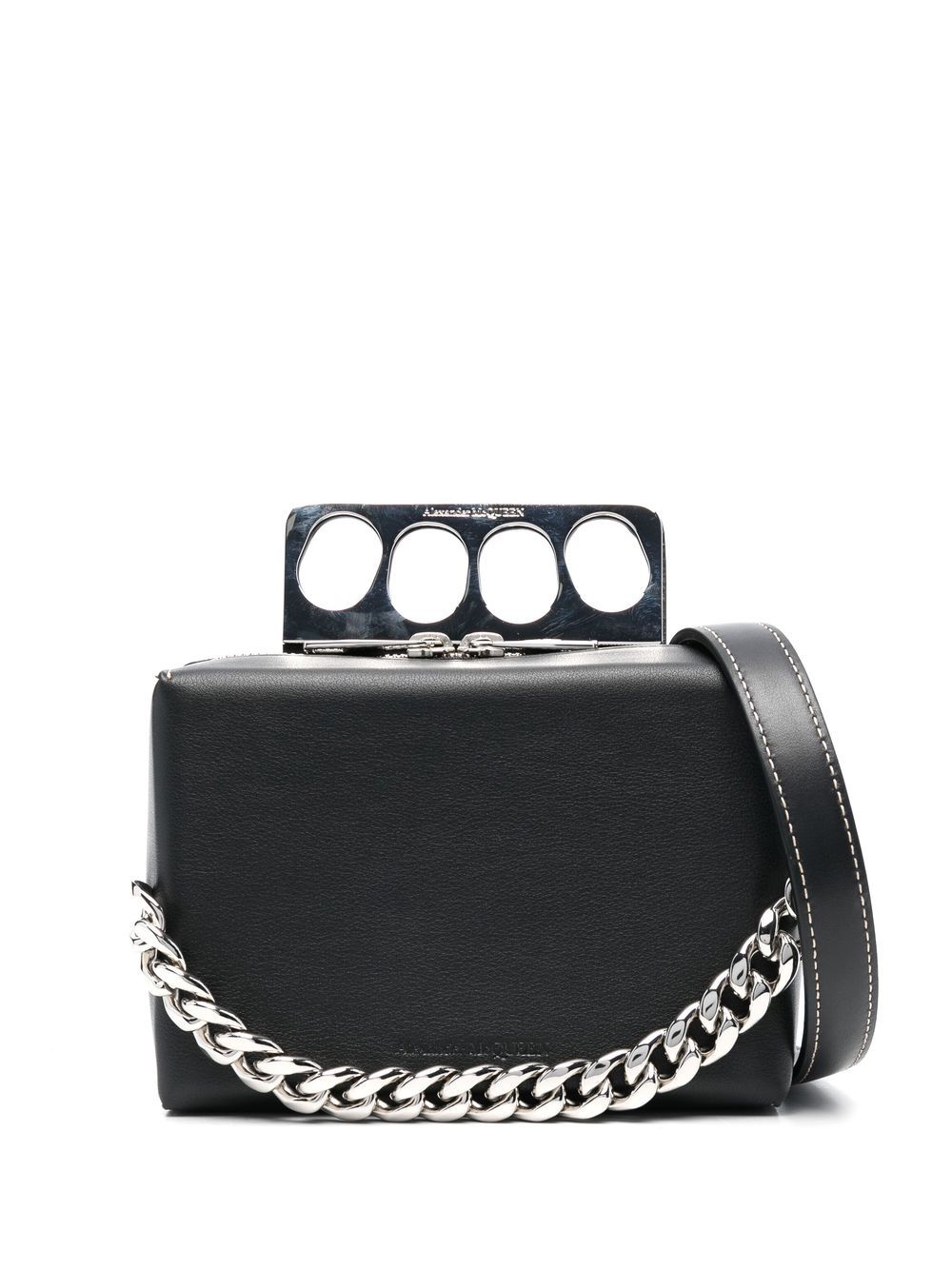 Alexander McQueen knuckleduster leather box clutch