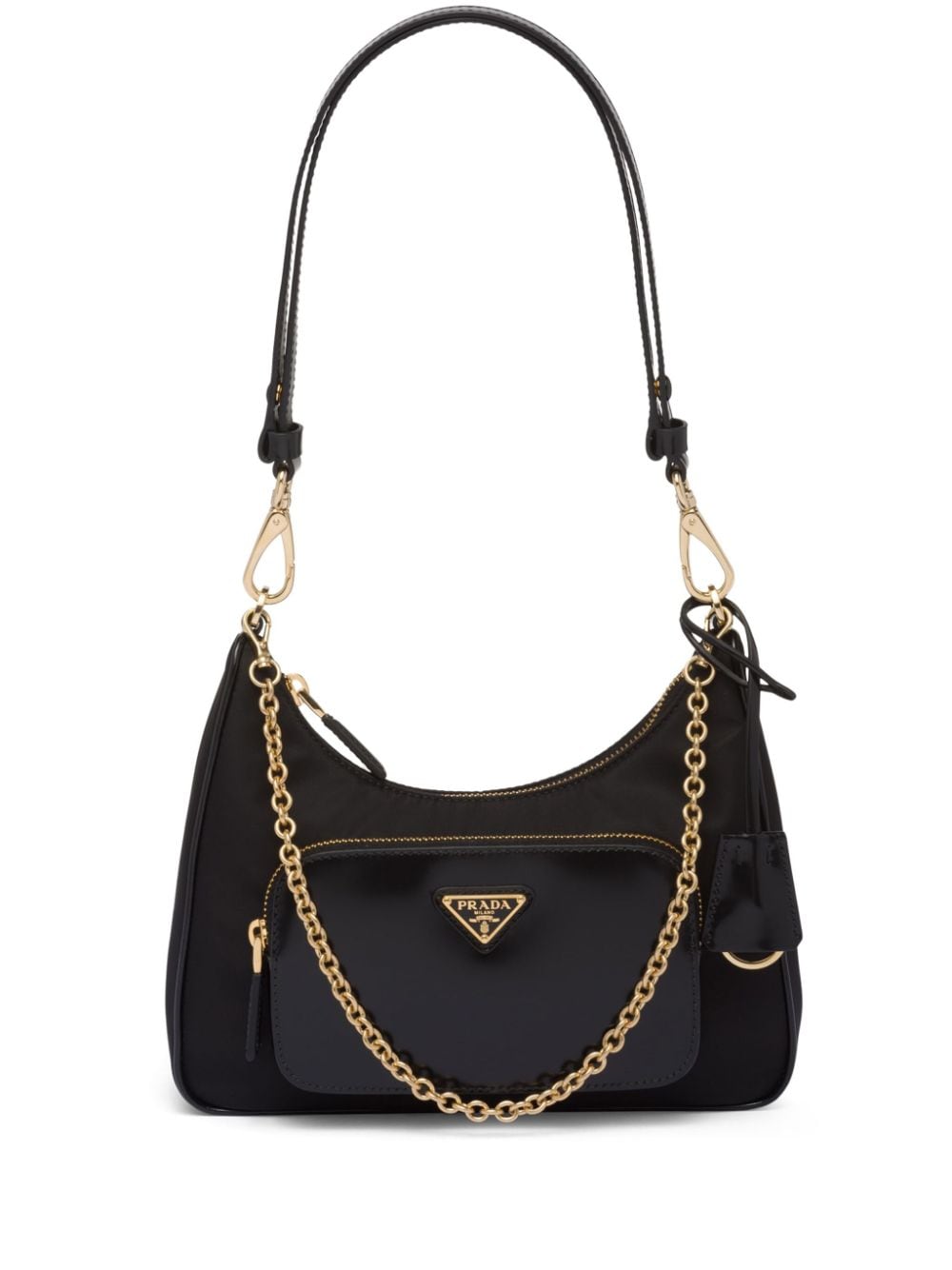 Pra*a triangle-logo shoulder bag
