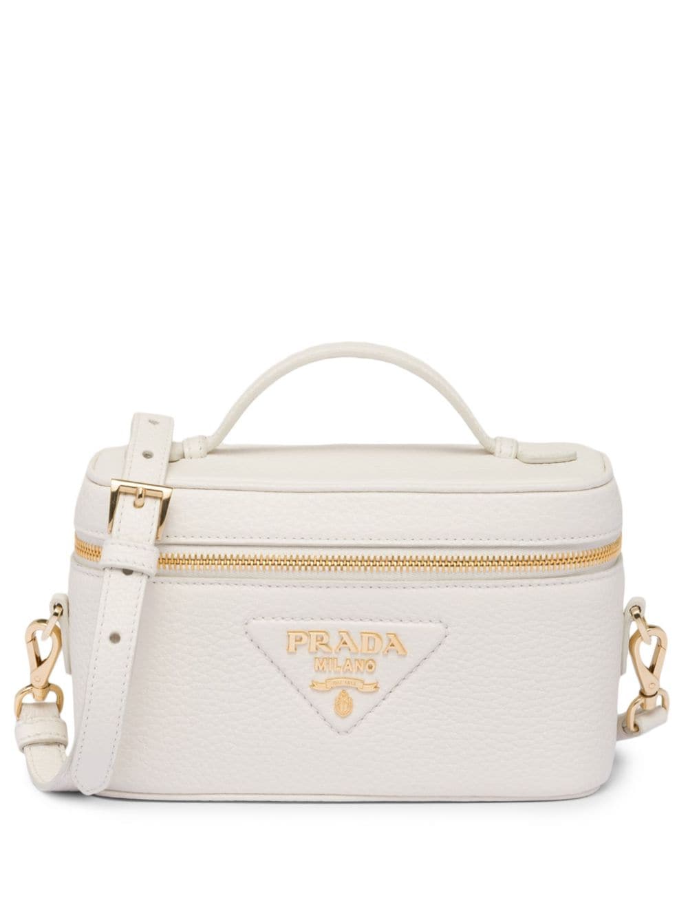 Pra*a logo-plaque leather mini-bag