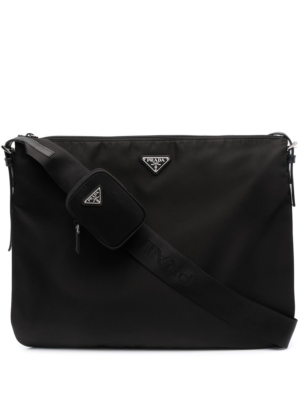 Pra*a logo-plaque shoulder bag