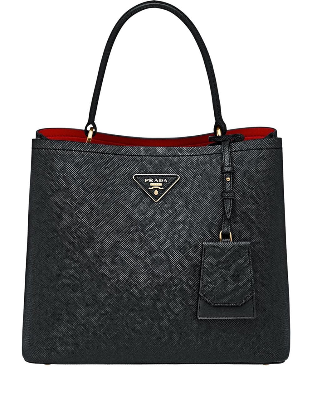 Pra*a double saffiano leather bag