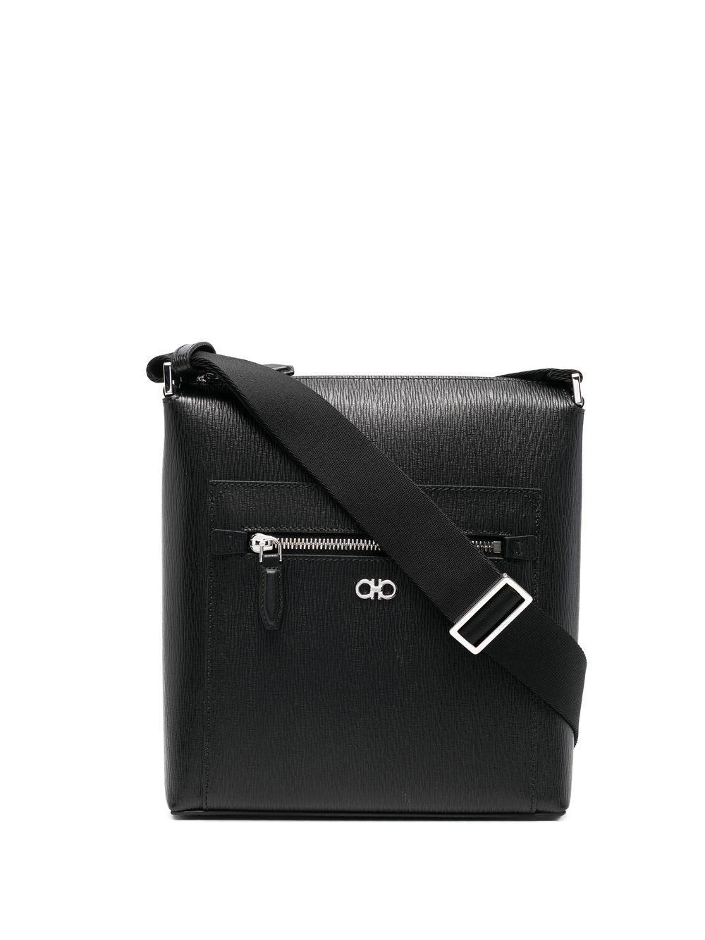 Ferragamo logo-plaque leather messenger bag