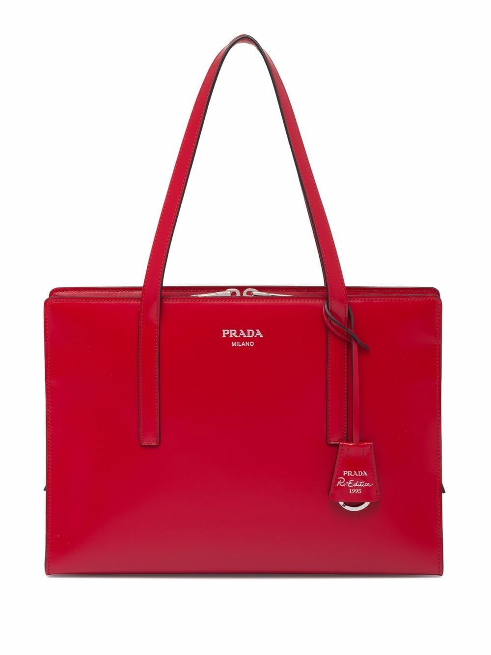 Pra*a large re-edition 1995 leather handbag