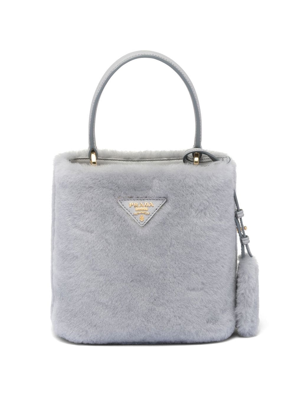Pra*a panier shearling mini-bag