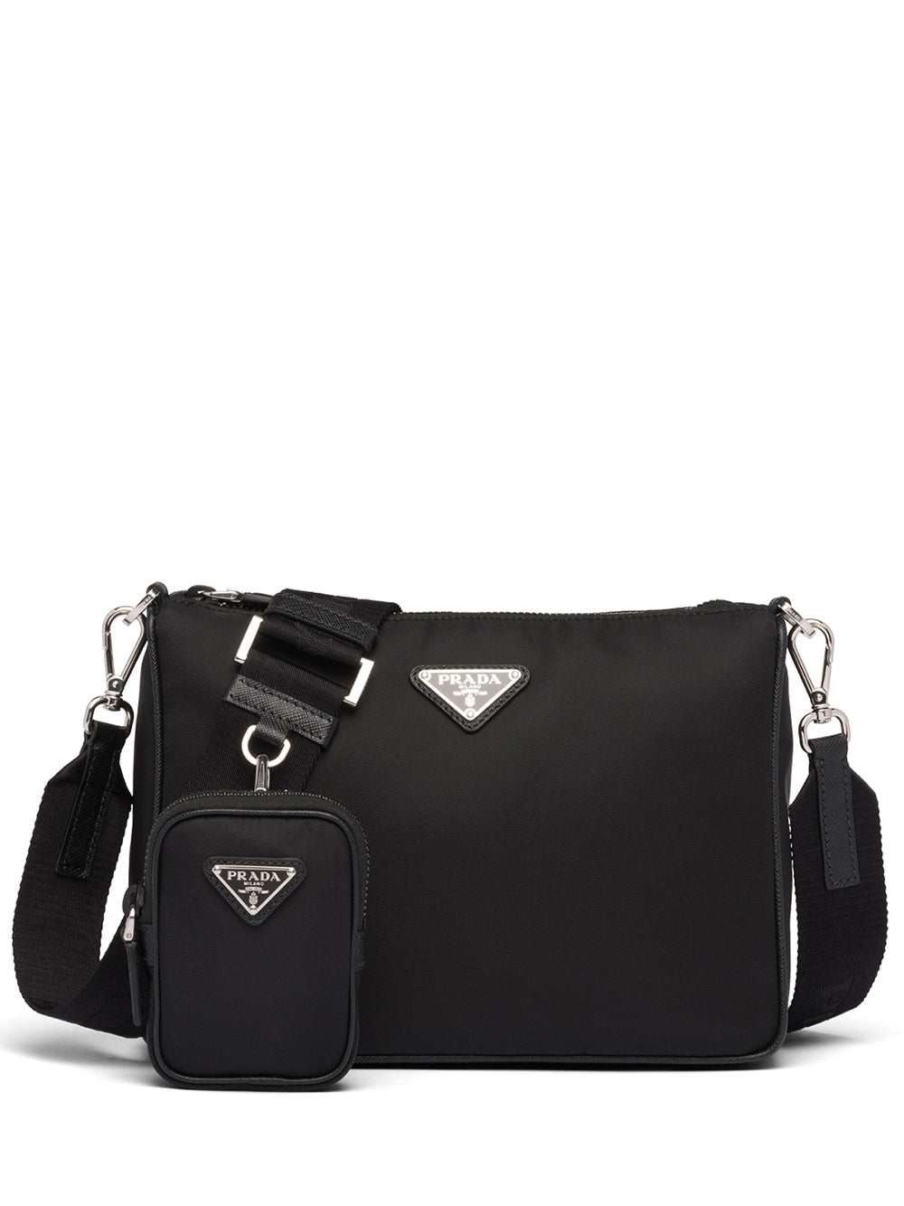 Pra*a logo-plaque shoulder bag