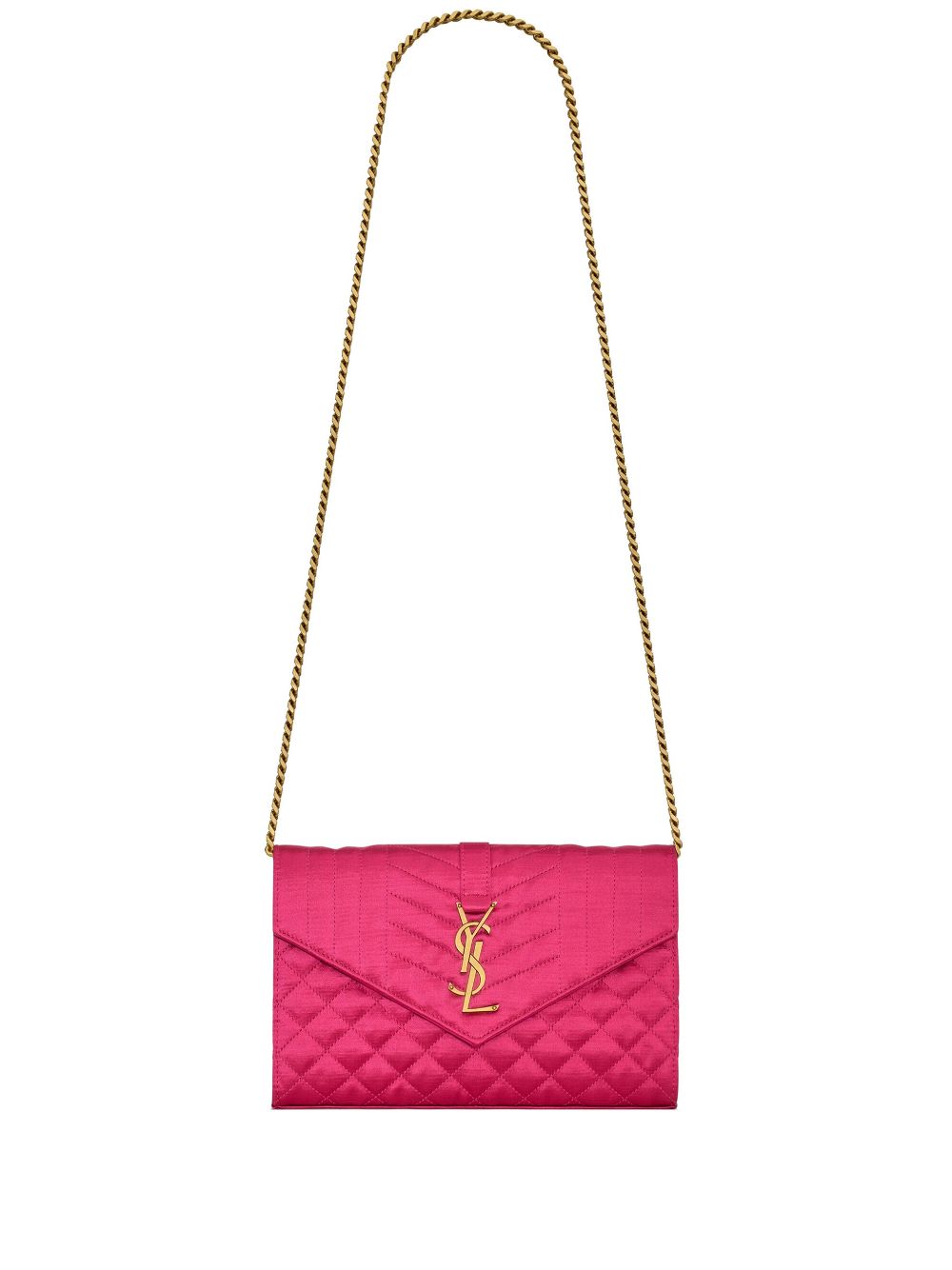 Saint Laurent matelassé logo-plaque envelope bag