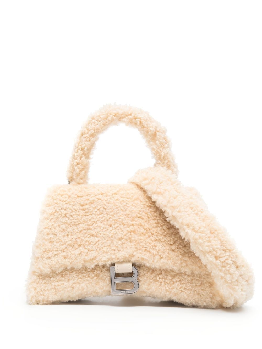 Ba*len*cia*ga small hourglass furry top-handle bag
