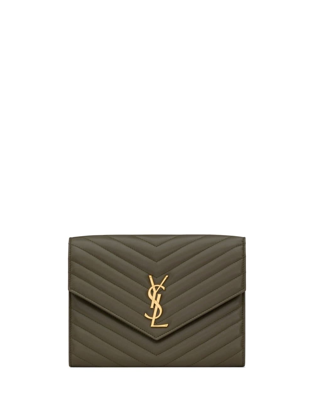 Saint Laurent Cassandre matelassé leather clutch bag