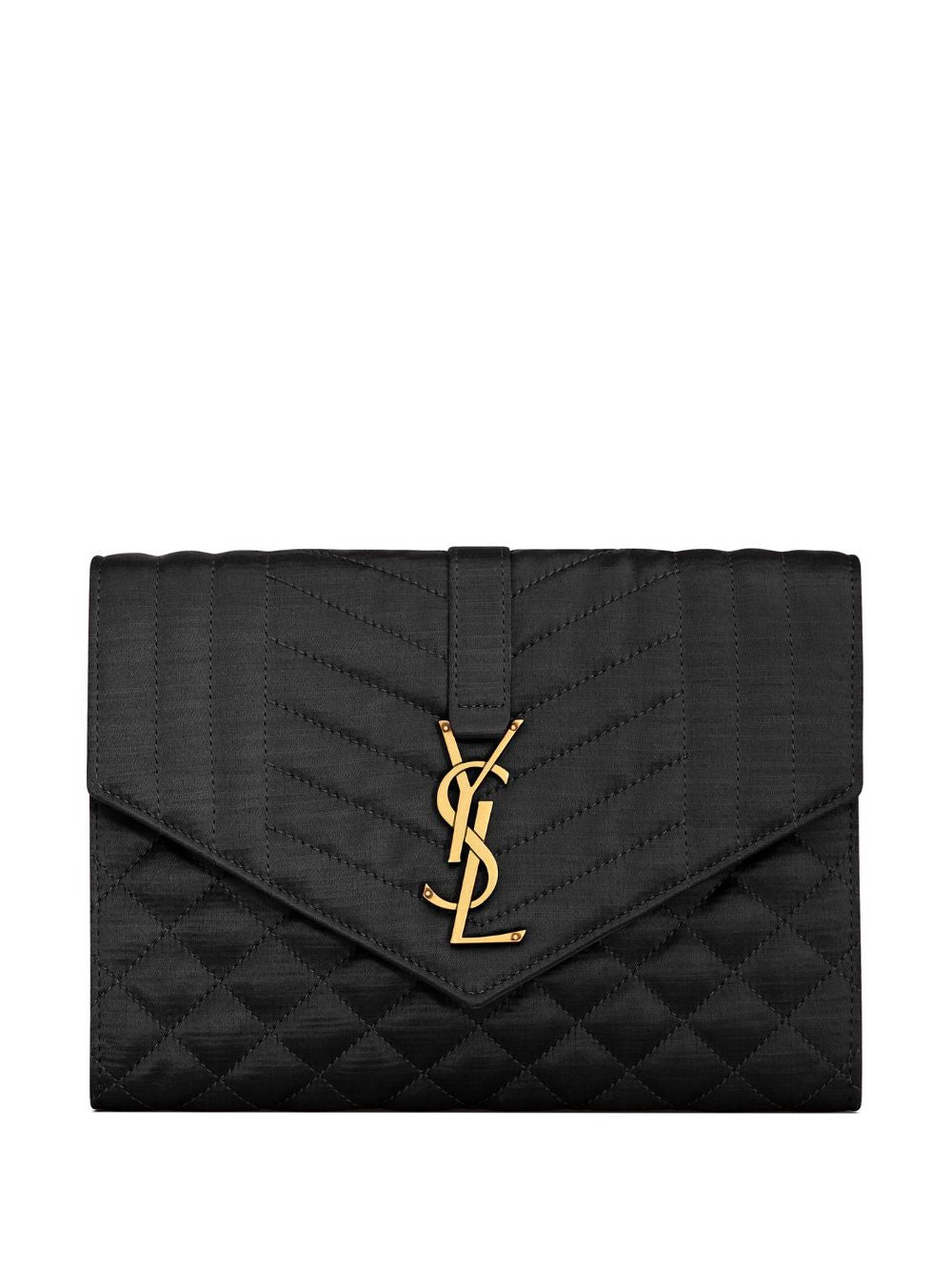 Saint Laurent envelope mixed matelassé clutch