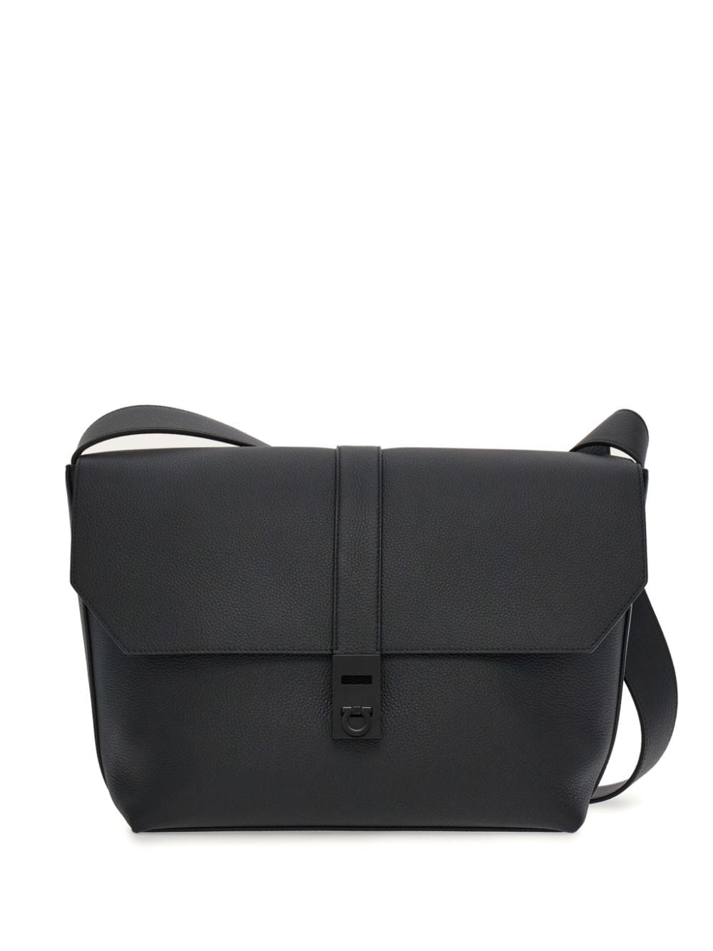 Ferragamo Gancini-buckle leather messenger bag