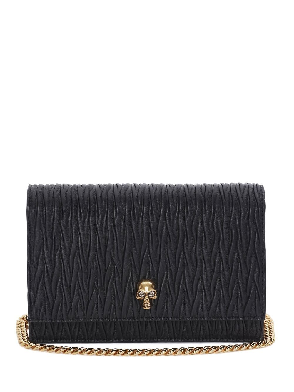 Alexander McQueen textured skull-embellished mini bag