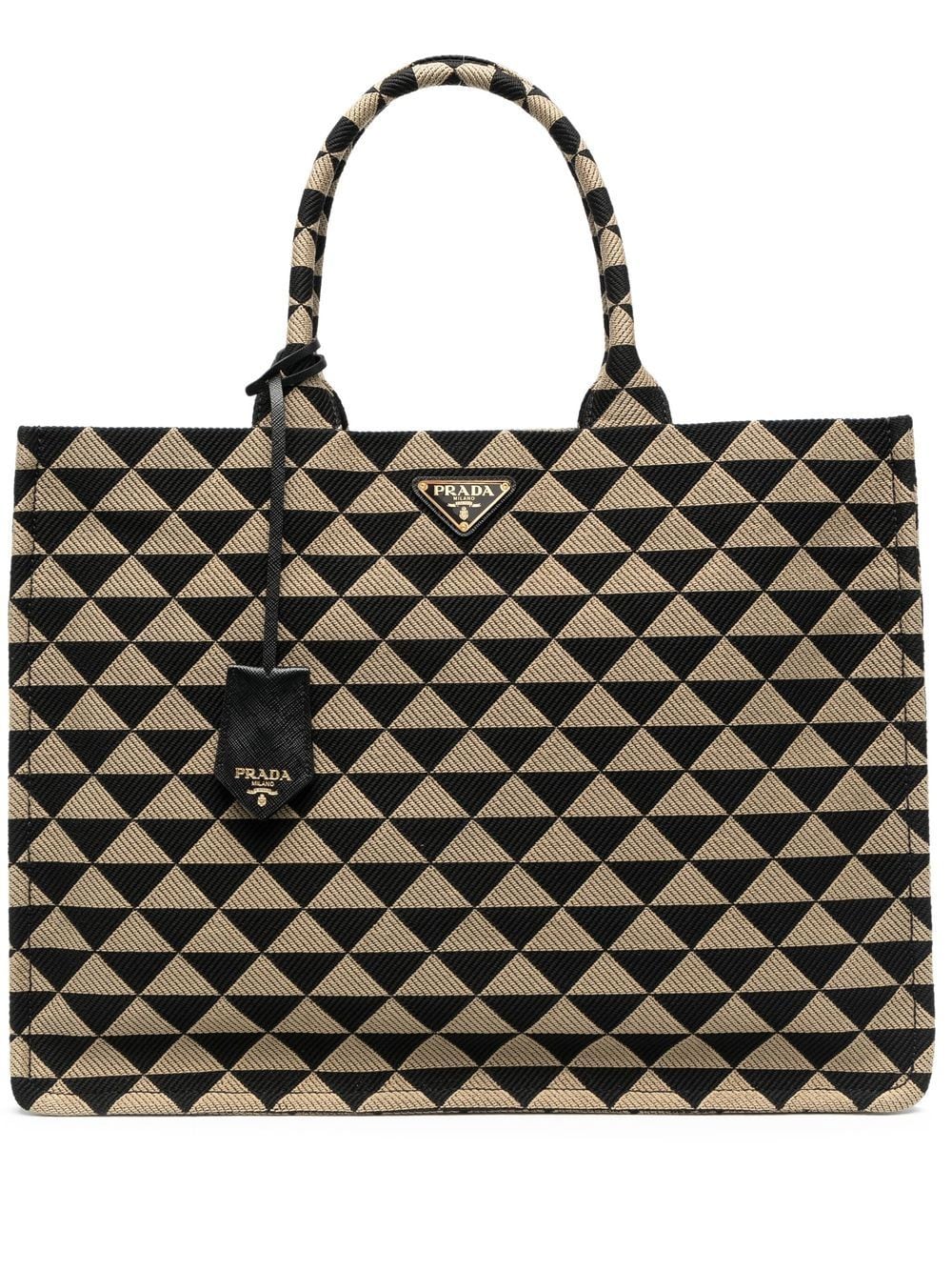 Pra*a large Pra*a symbole embroidered handbag