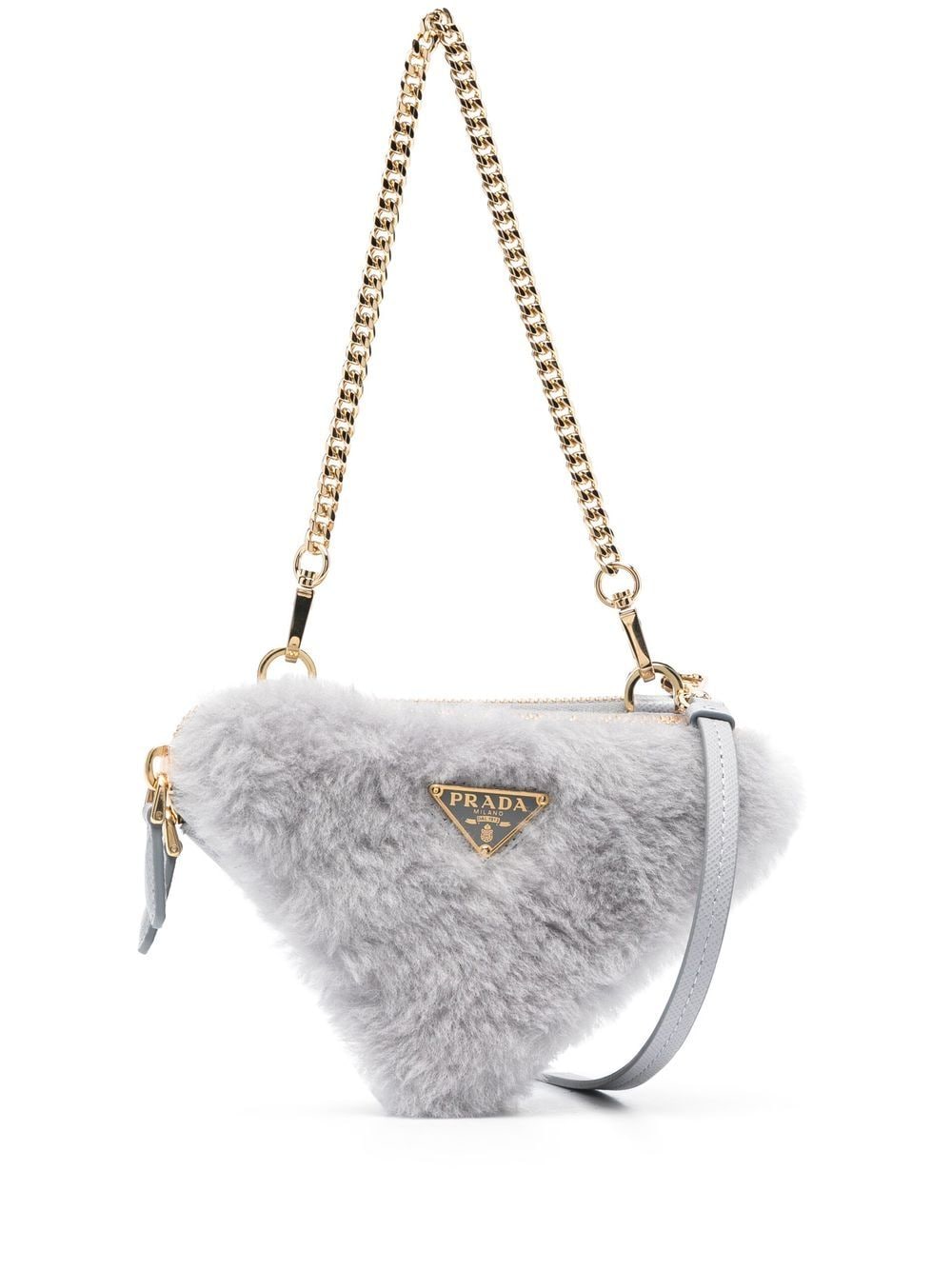 Pra*a mini shearling crossbody bag