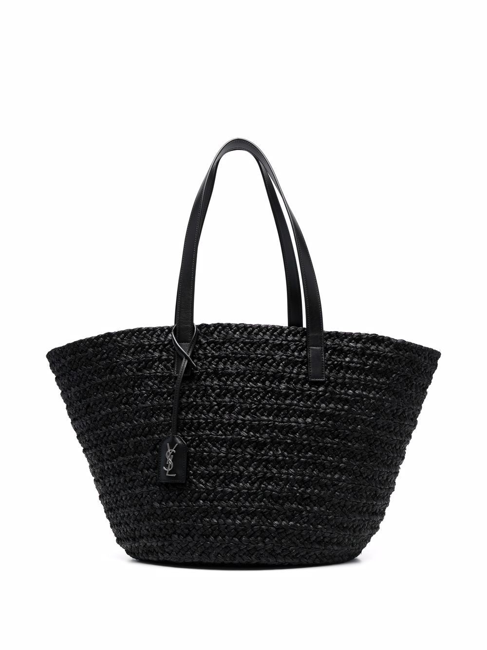 Saint Laurent interwoven straw tote bag