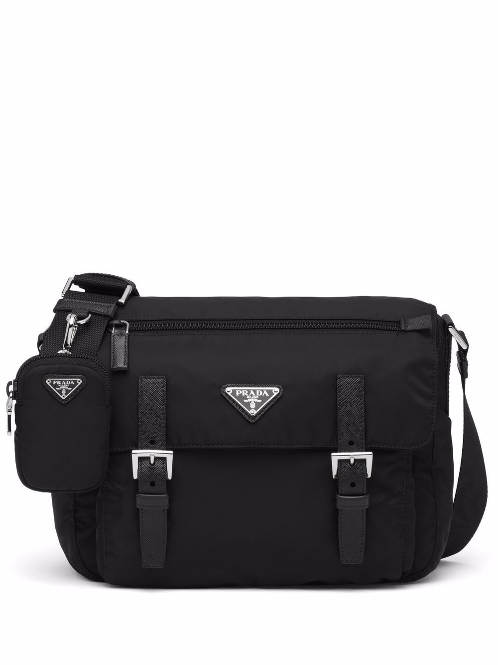 Pra*a re-nylon triangle logo-plaque shoulder bag