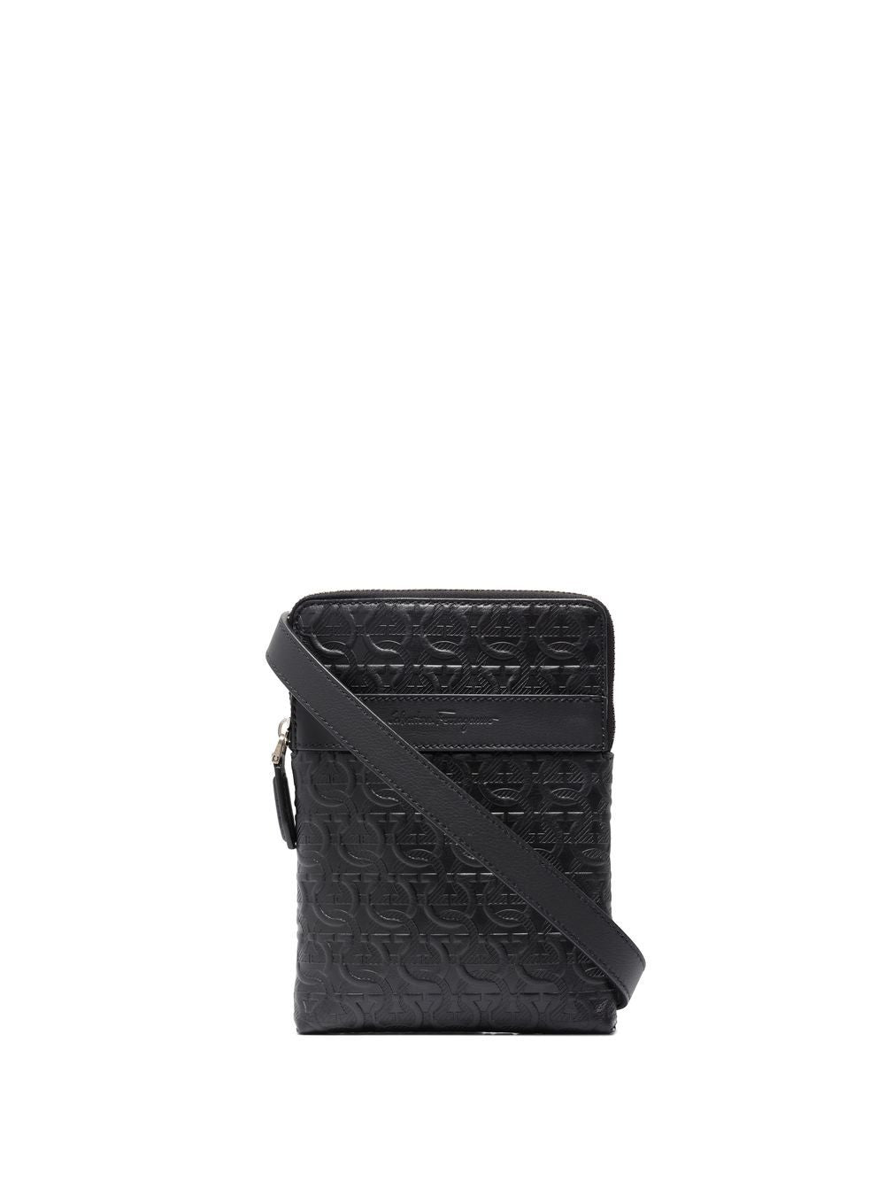 Ferragamo Gancini embossed messenger bag