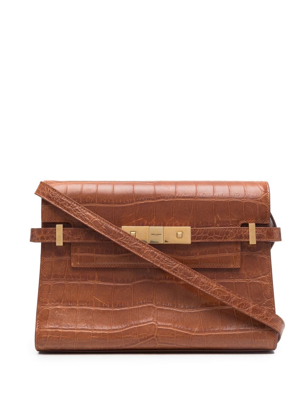 Saint Laurent Manhattan croc-effect shoulder bag