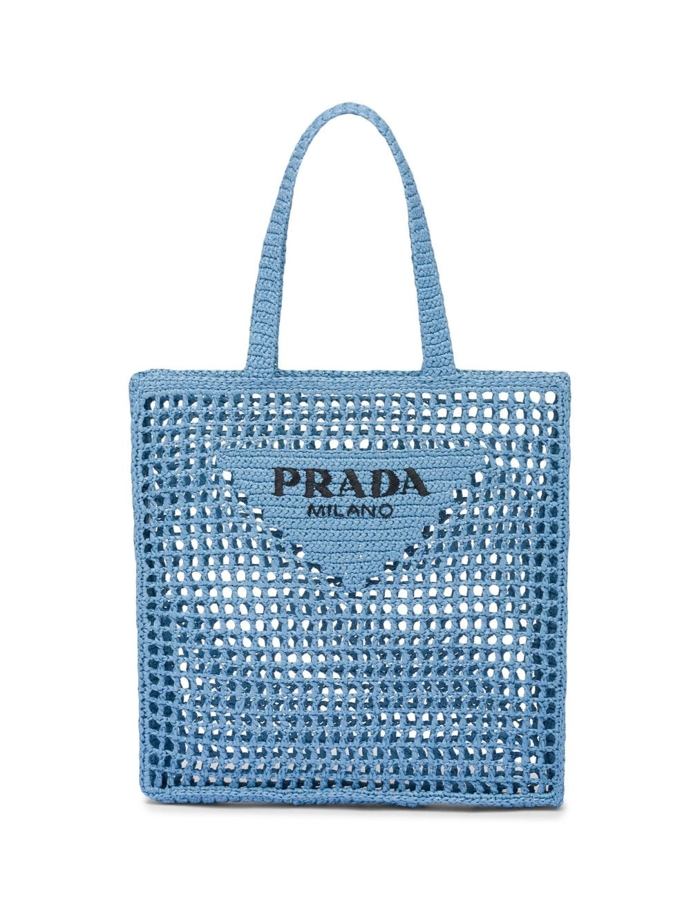 Pra*a woven-logo raffia tote bag