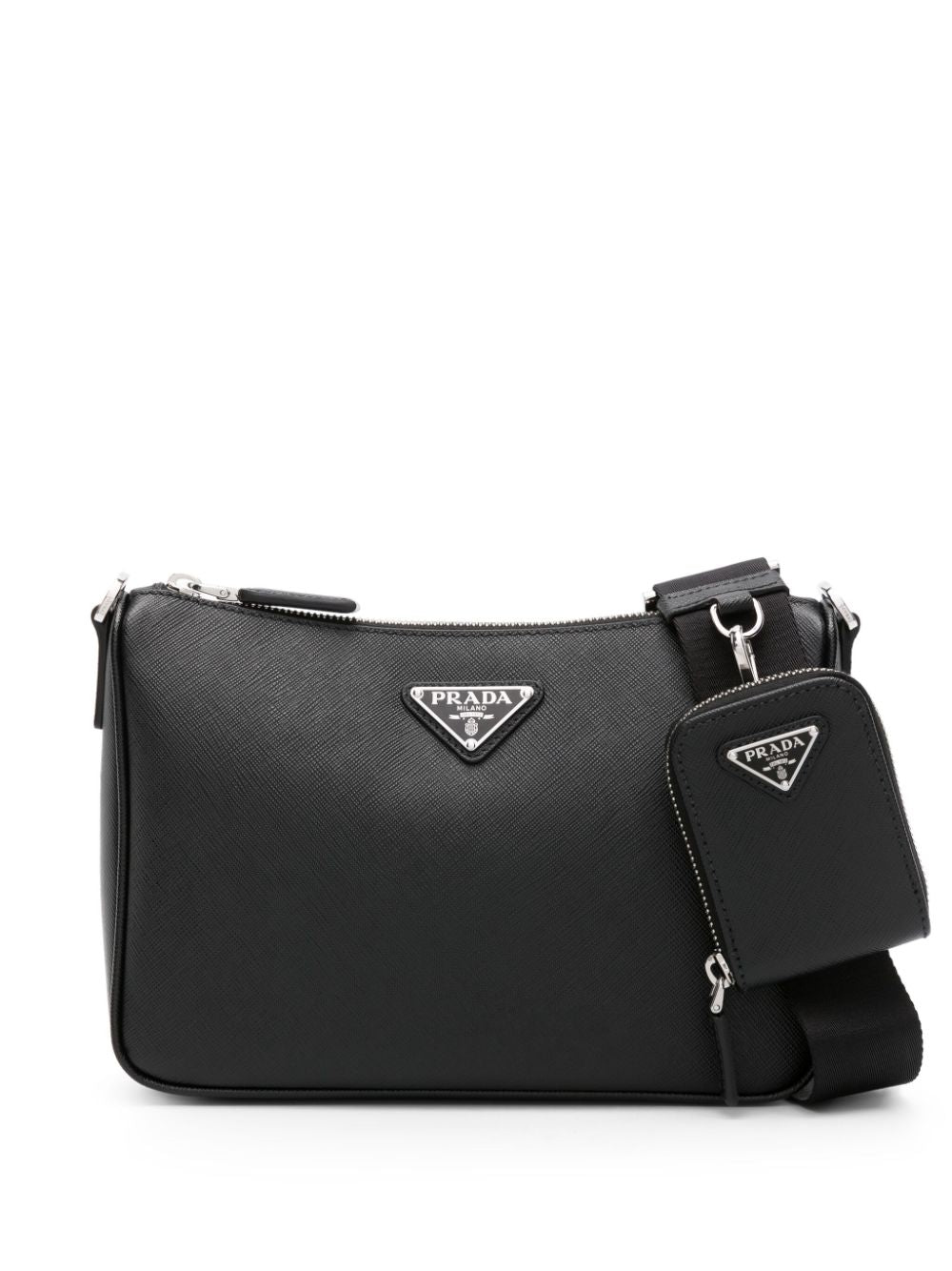 Pra*a saffiano-leather shoulder bag