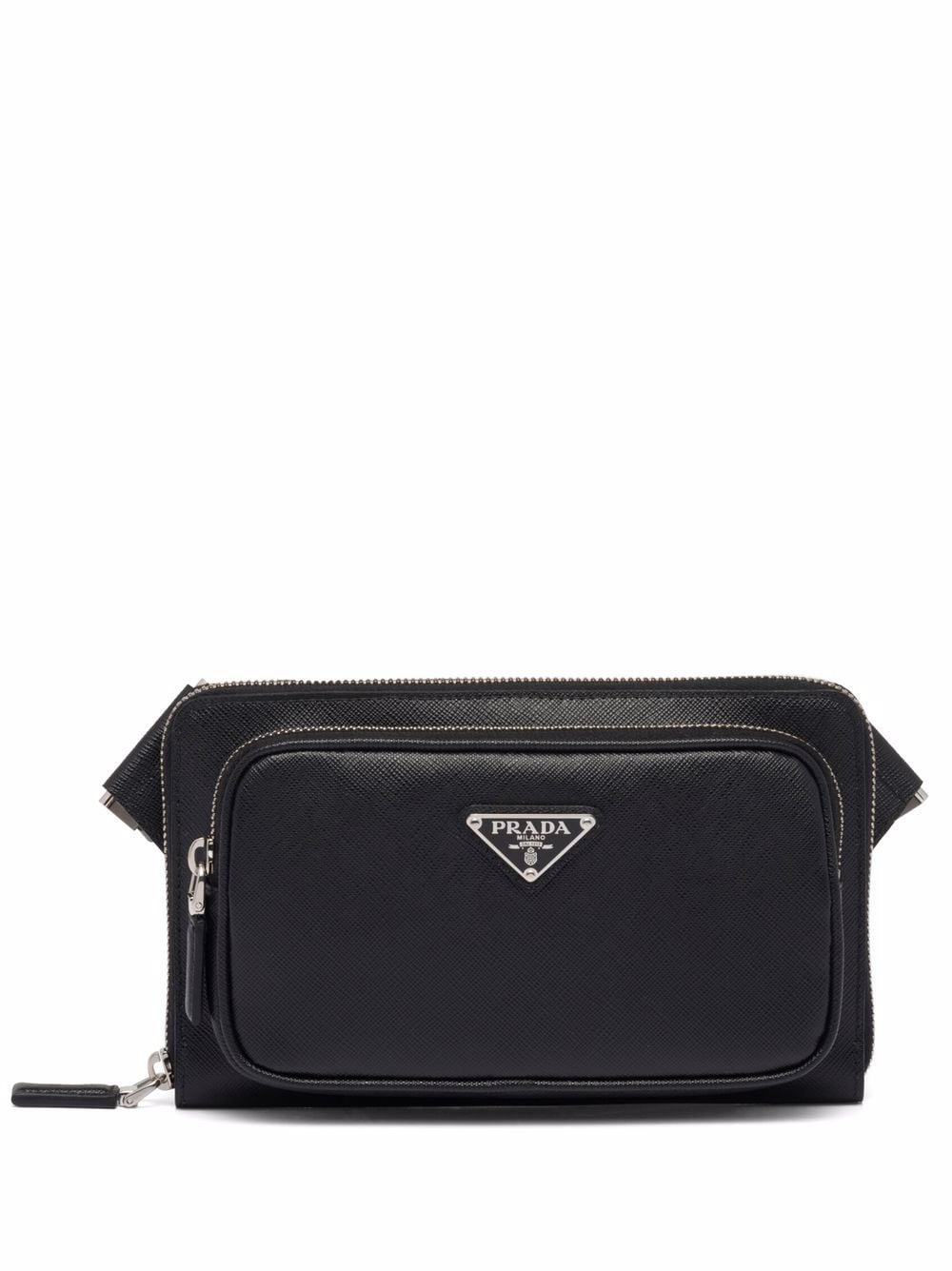 Pra*a logo plaque zipped crossbody bag